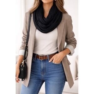 Unbranded Women Black Sheer Lightweight Infinity Scarf Loop Wrap Accessory